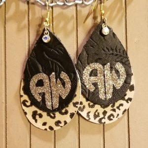 Custom leather earrings